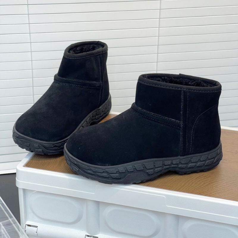 Ju Jingyi Leather Thick-soled Fashion Snow Boots Women's New Winter Non-slip Warm Big Head Short Boots