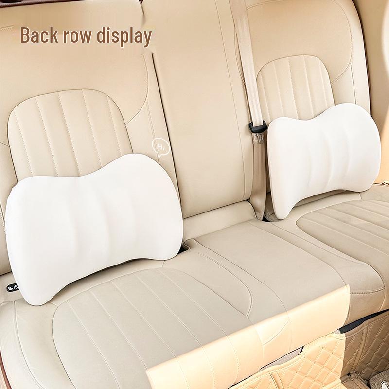 Ice Silk Memory Foam Car Headrest & Lumbar Support Pillow - Universal, Breathable, All-Season Comfort