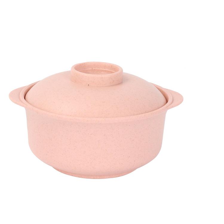 Cazuela de paja de trigo de estilo japonés, tazón de sopa para el hogar, olla de plástico