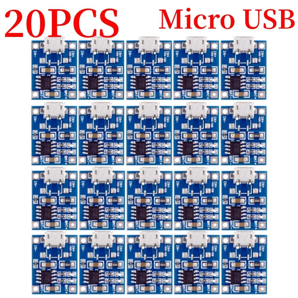 20/50PCS Type-c/Micro USB 5V 1A 18650 TP4056 Lithium Battery Charger Module Charging Board With Protection Dual Functions 1A