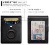 SERMAN BRANDS Portafoglio con Fermasoldi - Portafoglio da Uomo Sottile per Tasca Anteriore Porta Carte con Blocco RFID Pieghevole Mini Minimalista, 4,3 pollici x 3,1 pollici x 0,6