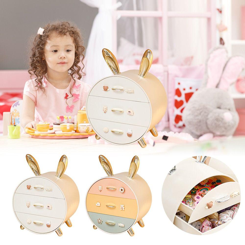Cartoon Bunny Children's Hairpin Hair Clip Storage Cosmetics Holders for Bedroom and Dorm Room