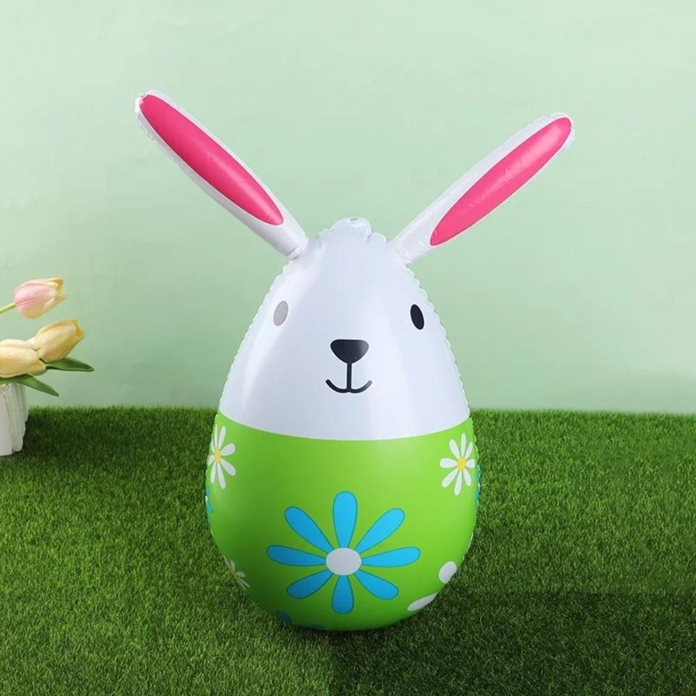 PVC Easter Inflatable Rabbit Safe Inflatable Easter Eggs Durable Easter Rabbit Eggs Balloon  Yard