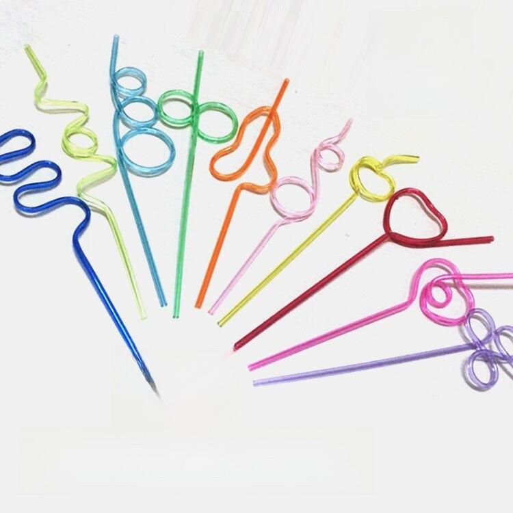 Crystal Drink Watering Straw Set With Creative Shaped Plastic For Parties And Events
