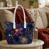 Elegant Purple Floral Pattern Casual Tote Bag for Daily Use