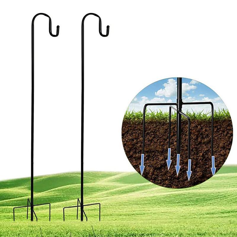 Garden Outdoor Single Hook With Base Single Hook For Plant Baskets Garden Heavy Duty Bird Feeder Pole