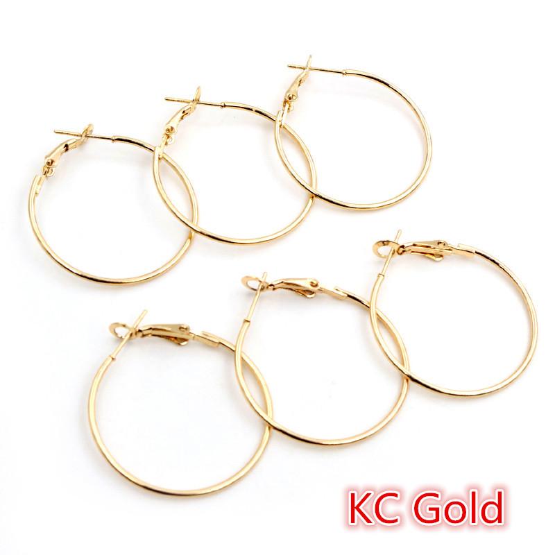 20pcs/Lot 15mm 20mm 25mm 30mm 5colors Plated Circle Round Hoop Round Big Circle Hoop Earrings DIY Women Jewelry Making