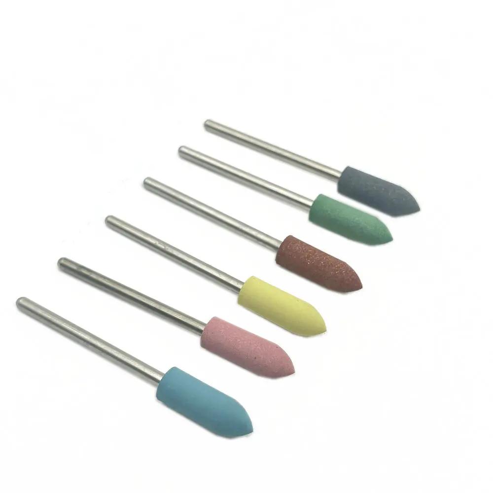 6pcs/10pcs Silicone Rubber Dental Polishing Polisher Grinders Nail Drill Bits for Electric Manicure 2.35mm Shank