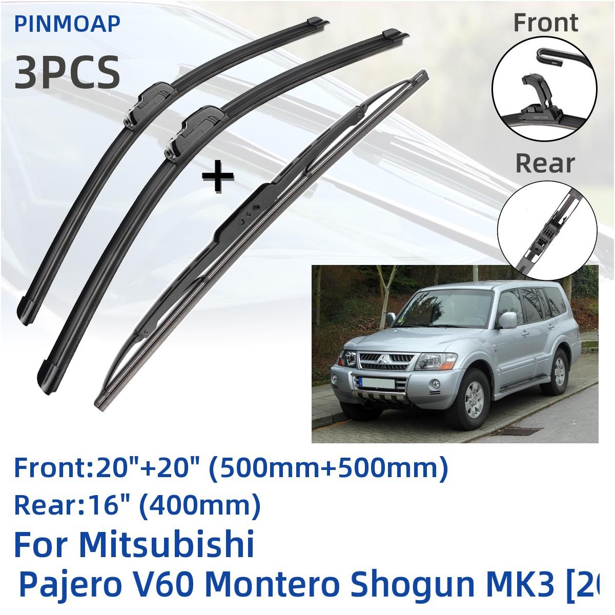 

Для Mitsubishi Pajero V60 Montero Shogun MK3 2000-2006 передние и задние щетки стеклоочистителя, аксессуары для резки J Hook 2000 2001 2002 2003 2004 2005 2006
