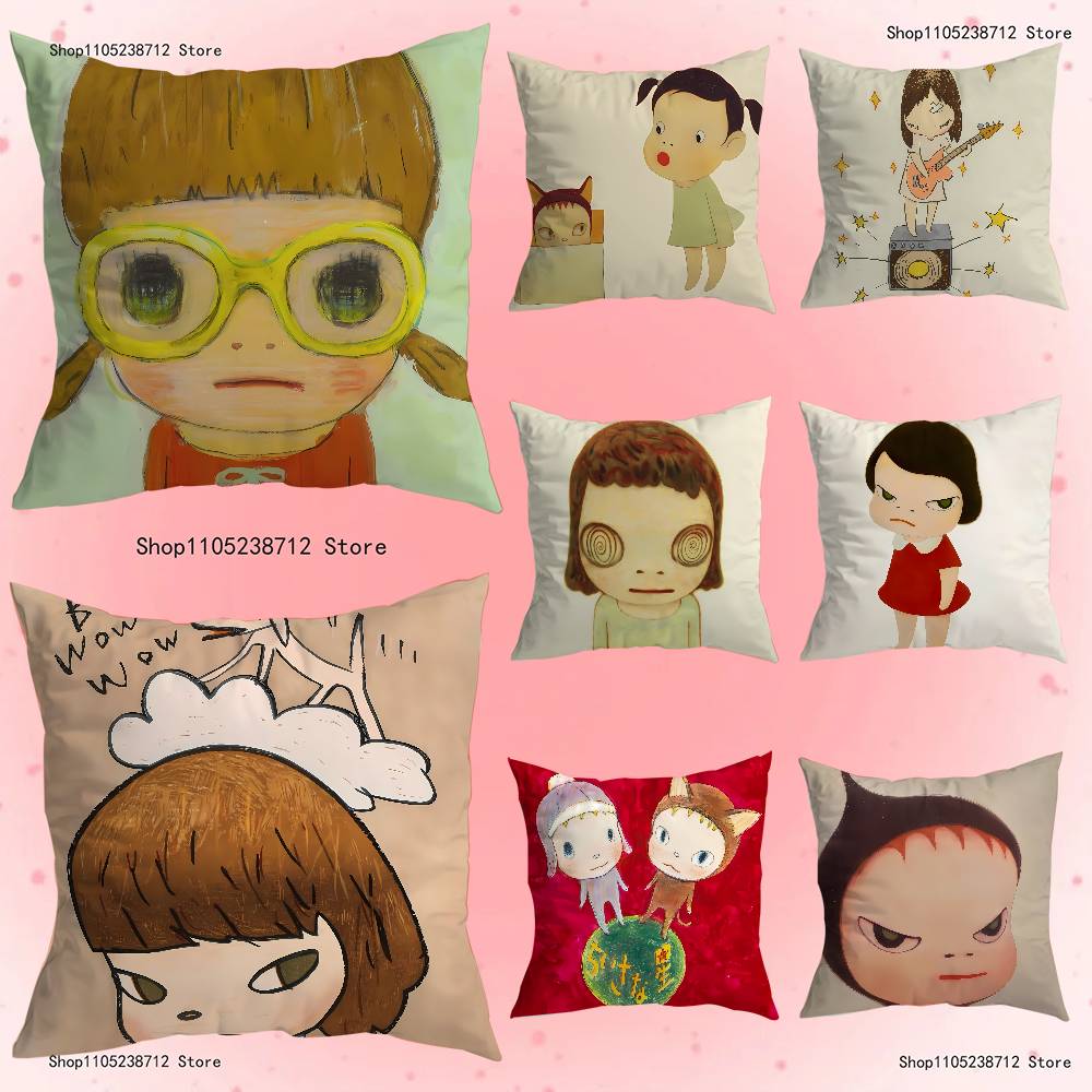 Creative Y-Yoshitomos N-Nara-S Anime Celebrity Merchandise All-Match Printed Pillow Case Sofa Office Room Decoration Protector