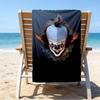 proof beach towel with a Pennywise the Dancing Clown3 pattern - soft,absorbent,quick-drying,machine washable - perfect for swimming,camping,bathing