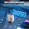 Metallic 20W Type-C Charger European Standard with Mini USB+PD Fast Charging Head