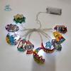 10/20 LED EID Mubarak String Lights Battery Operated Iron Art Moon Star Castle Lamp Colorful Lighting Ramadan String Light