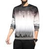 Men's Gradient Long Sleeve Pullover: Spring & Autumn Korean Style Loose Fit Letter T-Shirt.