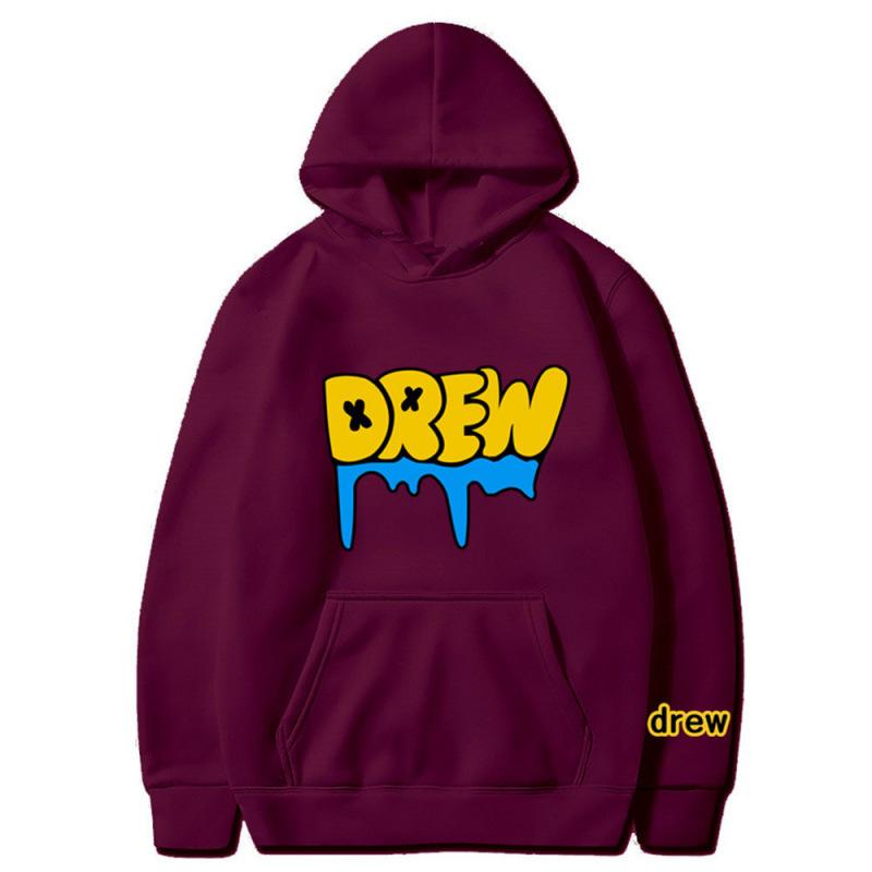 3D Drew House Drip Logo Printed Hoodies Fashionable Casual Sports Long Sleeved Men's and Women's Unisex Hooded Sweatshirts
