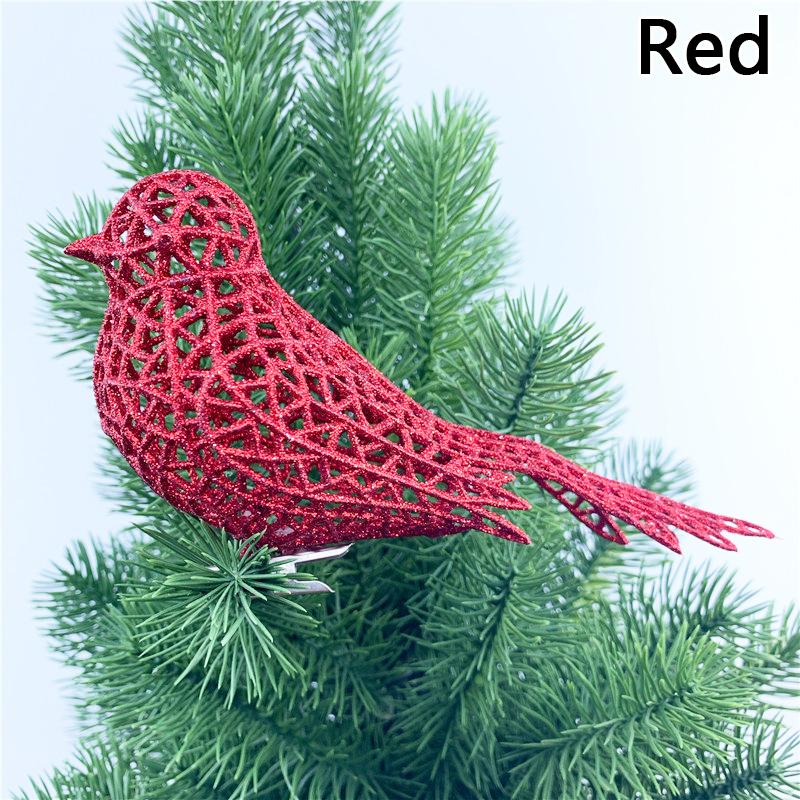 16cm Artificial Bird Christmas Tree Decorations Cute Glitter Bird Ornament Photography Props Home Decor Navidad 2025