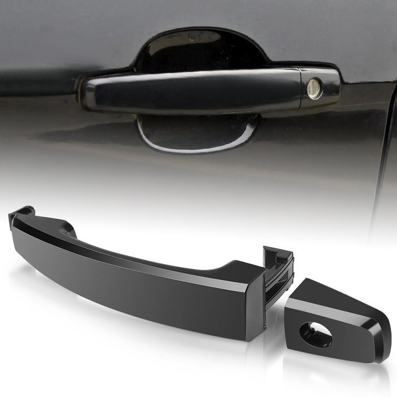 Outside Exterior Door Handles Front Rear Left Right Outside Handle for Chevrolet Holden Captiva 2006-2018 Chrome / Black Black With Keyhole