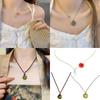 Jade Beads Safety Buckle Camellia Flower Necklace Female Temperament Long Rope Collarbone Chain Adjustable Chain Jewelry