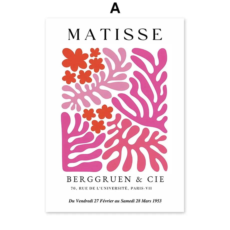 Skandinavischer Minimalistischer Wandkunst Rosa Matisse Bauhaus Blumenmarkt HD Leinwand Poster Druck Heim Schlafzimmer Wohnzimmer Dekoration