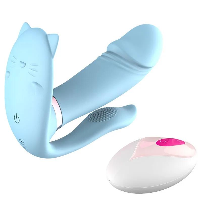 Big Dildo Couple Massager - New Telescopic Heating Vibrator for Women, G-Spot & Vaginal Tongue Licking Adult Sex Toys