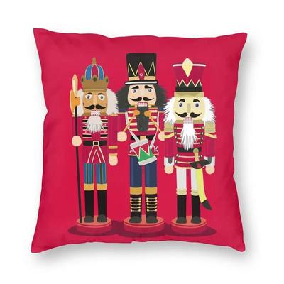 Nussknacker Soldat Spielzeug Weihnachtsgeschenk Wurfkissen für Sofa Nordische Kissenhülle Quadratischer Kissenbezug