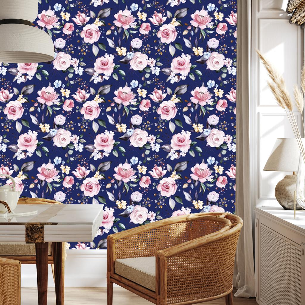 Wallpaper Roses colorful flowers for living room and bedroom 50x1000