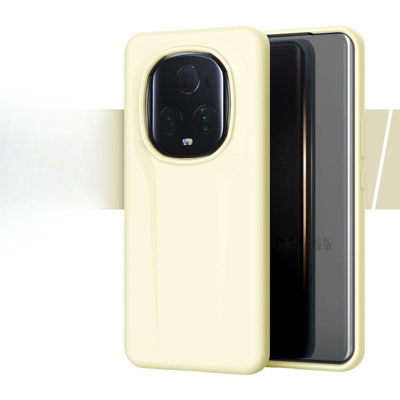Suitable for HONOR Magic5pro Phone Case Liquid Silicone, Huawei MATE70 Full Soft Case Solid Color Band Packaging