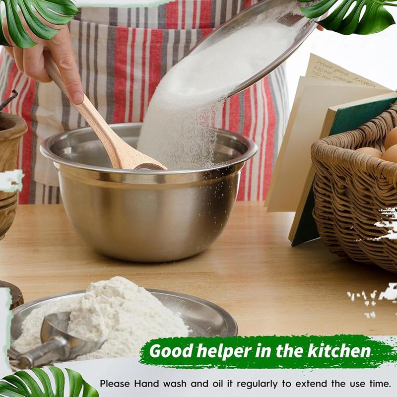 BEAU-12Inch Wooden Danish Dough Whisk Sourdough Whisk Dough Mixer Bread Whisking Tool For Mixing Sourdough Bread