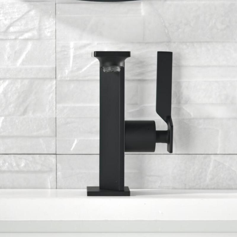 Basin Faucet Black Bathroom Hot and Cold Single Lever Brass Water Mixer Tap Basin Water Sink Mixer Crane Fasion
