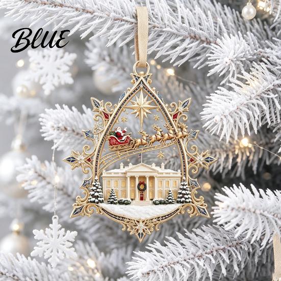 Acrylic Festive Home Decor 250th Anniversary USA White House Christmas Tree Ornament, 2D 1776-2026 Commemorative Creative DIY Decorations Keepsake,