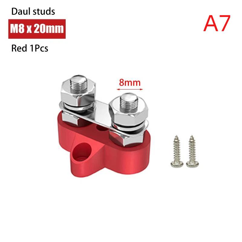 Single/Dual Terminal Block Stud 12-48V Bus Bar Power Terminal Block Positive Negative Fixed Wiring Bolts For Truck Rv Boat