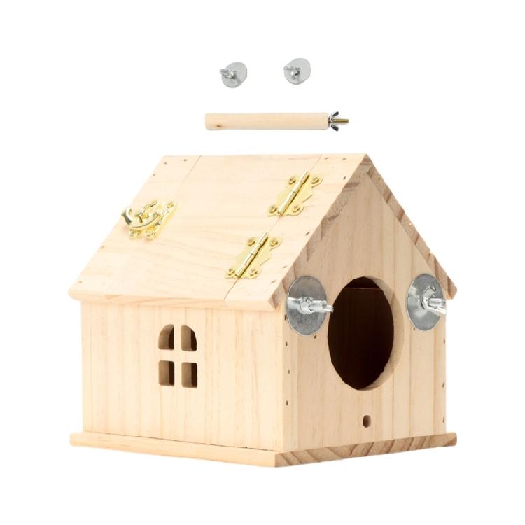 

Ящик для розведення папуг Садовий ящик для гніздування птахів Ручної роботи шпаківні для власників домашніх тварин та любителів птахів