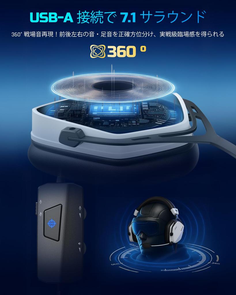 NUBWO Gaming USB Surround FPS Headset with Unidirectional Compatible with and Xbox Headset, Wired, 7.1 Sound, Microphone, PC, PS4, PS5,