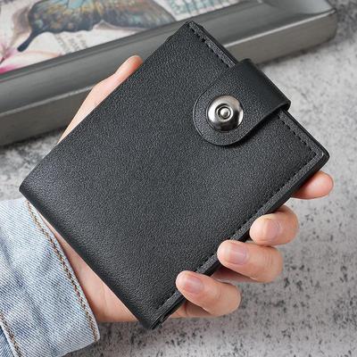 Men's Casual Short Button Wallet with Multiple Card Slots