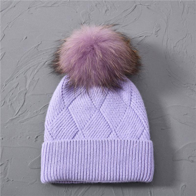 Autumn and winter fine twill wool hat rabbit down rabbit fur hat soft men's and women's warm soft waxy knitted hat