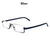 IENJOY TR90 Reading Glasses Anti-Blue Light Reading Glasses Men Half Frame Prescription Eyeglasses Male Eyewear With Case1.0-4.0
