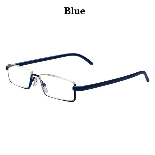 IENJOY TR90 Reading Glasses Anti-Blue Light Reading Glasses Men Half Frame Prescription Eyeglasses Male Eyewear With Case1.0-4.0