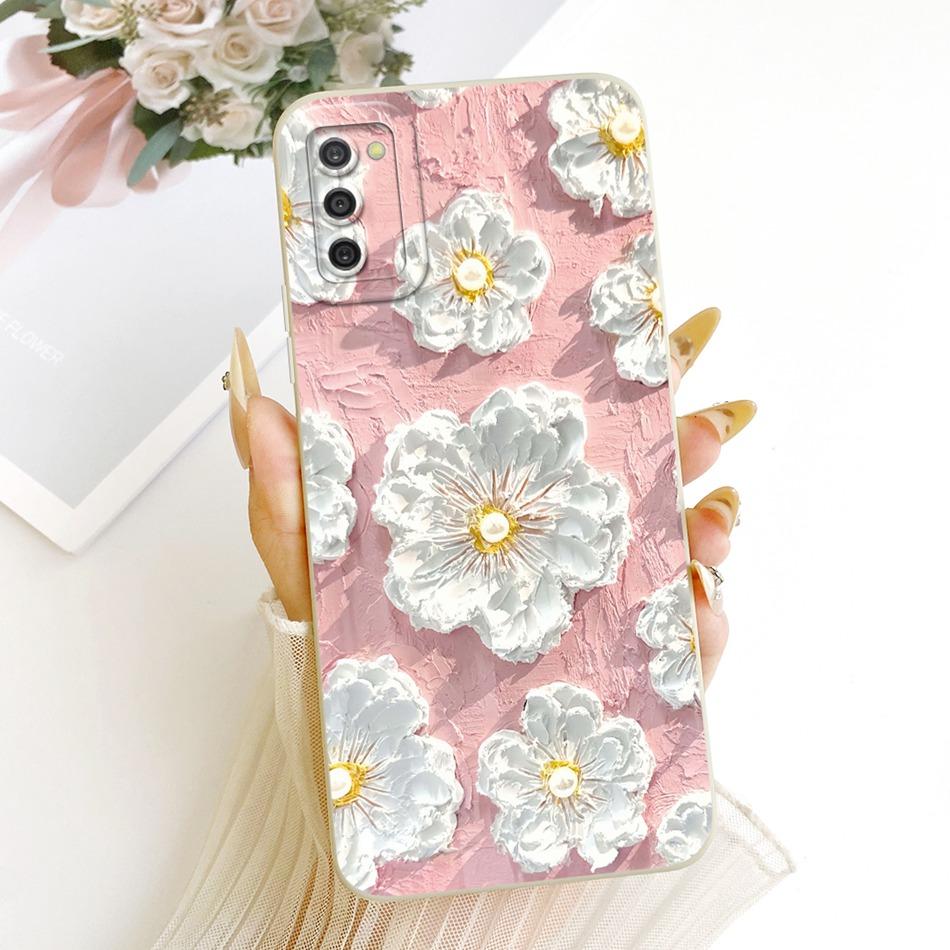 For Samsung Galaxy A03s Cute Cat Flower Cartoon Phone Case For Samsung A03S SM-A037G Shockproof Soft Silicone Covers Bumpers