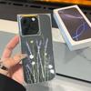 Transparente Quadratische Rückseite Röhrenhülle Schutz Für iPhone 16 ProMax 14 Pro Max 15 Plus 11 12 13 Anti-Sauerstoff, Muster mit kleinen frischen Blumen Hülle