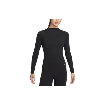 T-shirt à manches longues décontracté à col rond uni pour femmes hauts Noir FN3023-010
