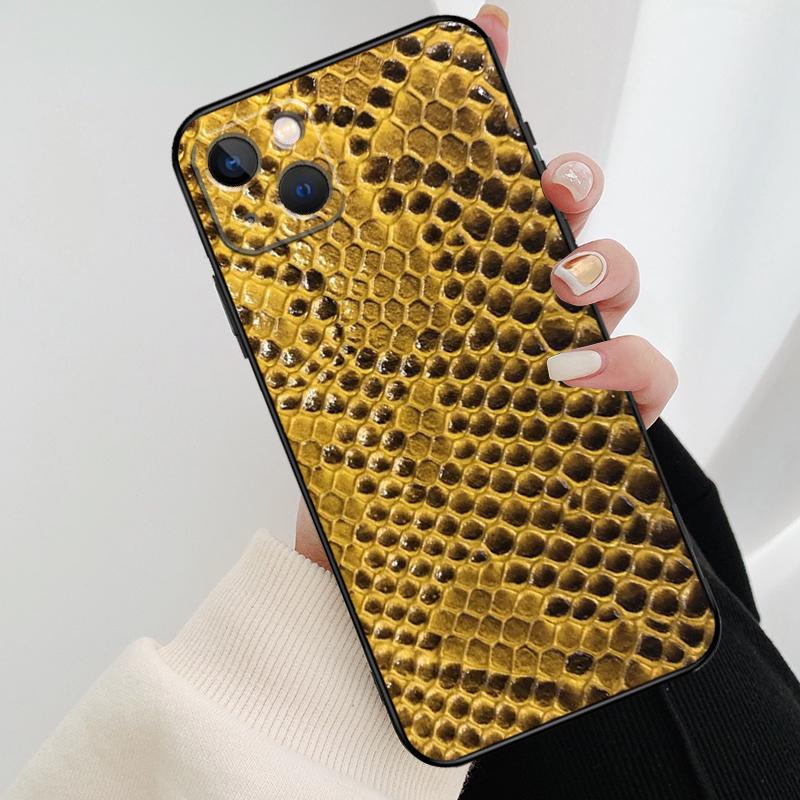 Snake Skin Phone Case For iPhone 17 Pro Max 16 15 11 13 12 14 Pro Max mini 15 16 Plus 16e 17 Air Cover