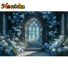 Mocsicka Photography Background Dreamy Misty Arch Castle Floral Decor Wedding Maternity Adult Art Portrait Backdrop Photo Studio