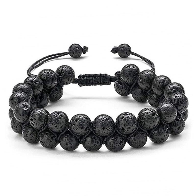 

JYL TS Bracelet Natural Eye Handmade Style Attracts Confidence & Luck 8mm-volcanic глубокий каштановый