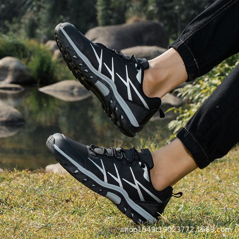 New men's shoes leather waterproof sports shoes casual running large size board shoes outdoor shoes men 2025