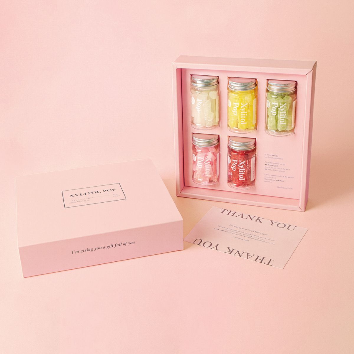 Xylitol Candy Pink 5-Piece Gift Set White Day Gift Sugar-Free Valentine s Day
