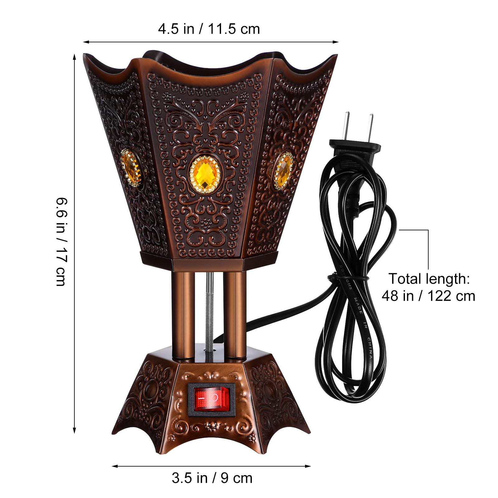 

Exquisite Arabic Style Tower Incense Burner Classical Metal Electric Incense Burner For Home Hotel Ornament Decoration US Plug