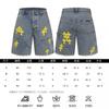Vintage gewaschene Jeans-Shorts mit Metallakzenten Unisex Straight Fit Punk-Stil Baumwollmischung