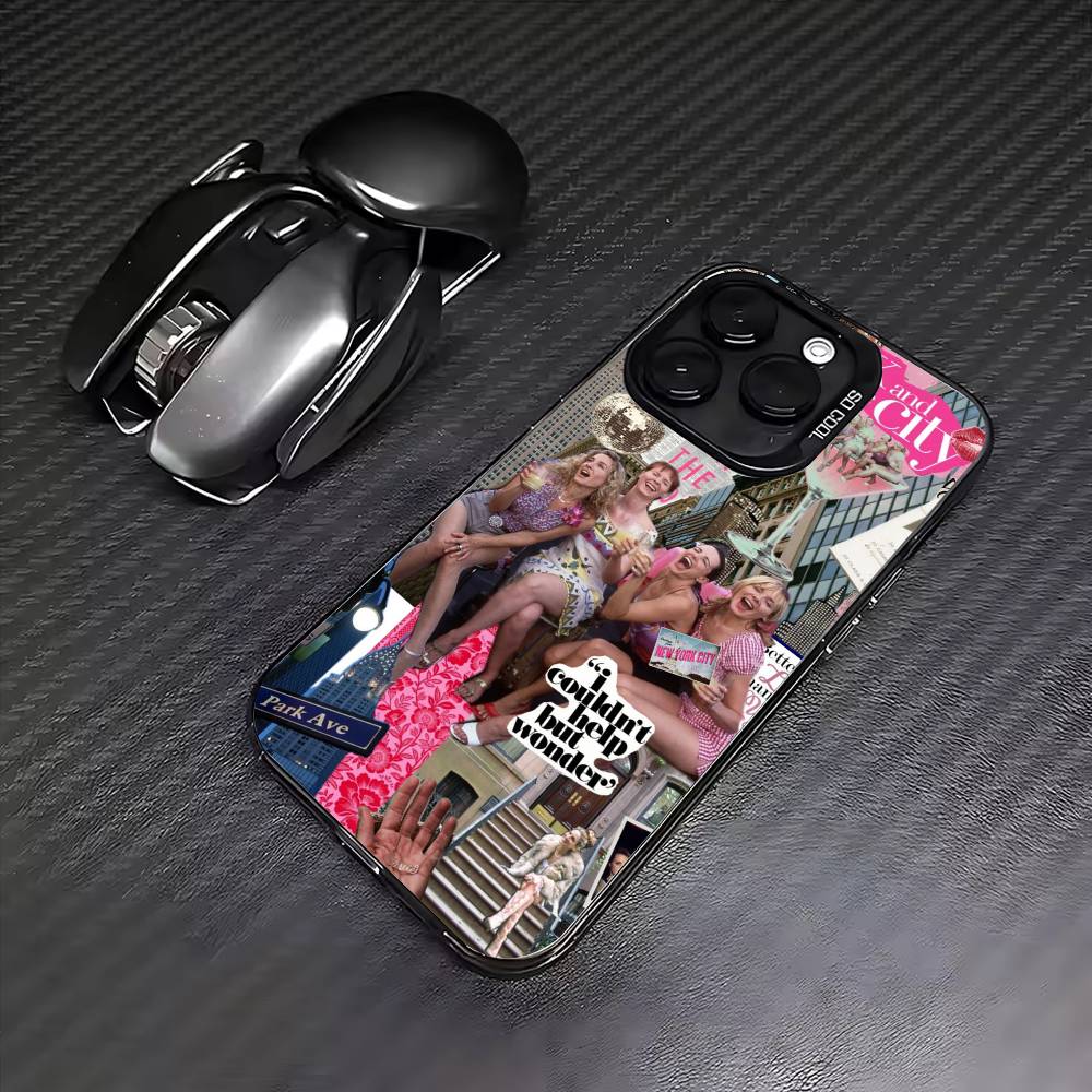Sex And The City Phone Case For iPhone17,16,15,14,13,12,11 Plus,Pro Max Colored Silver Plated Inside Cover