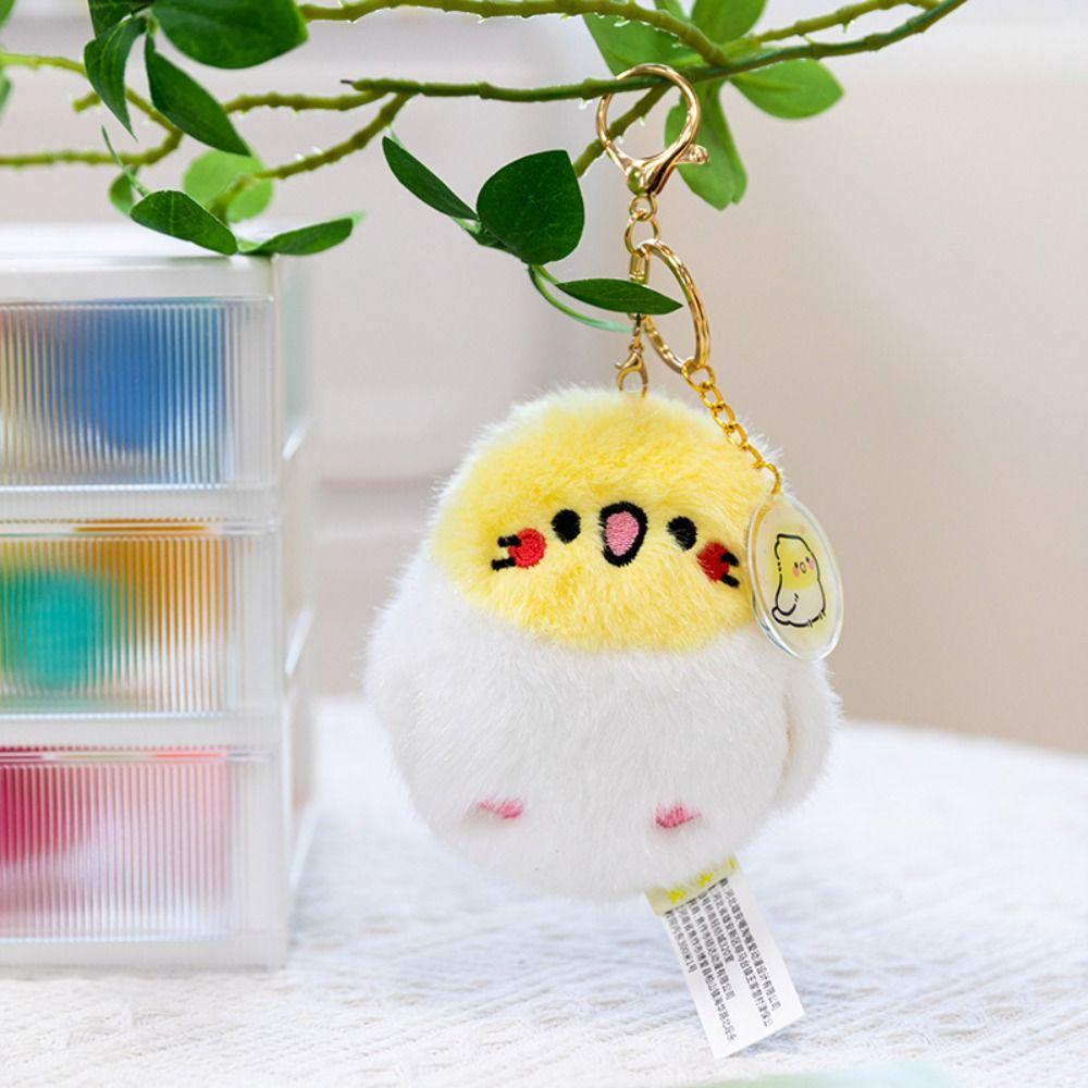 Bag Charm Bird Pendant Cute Animal Parrot Stuffed Toy Birthday Gift Chirping Plush Toy  School Bags