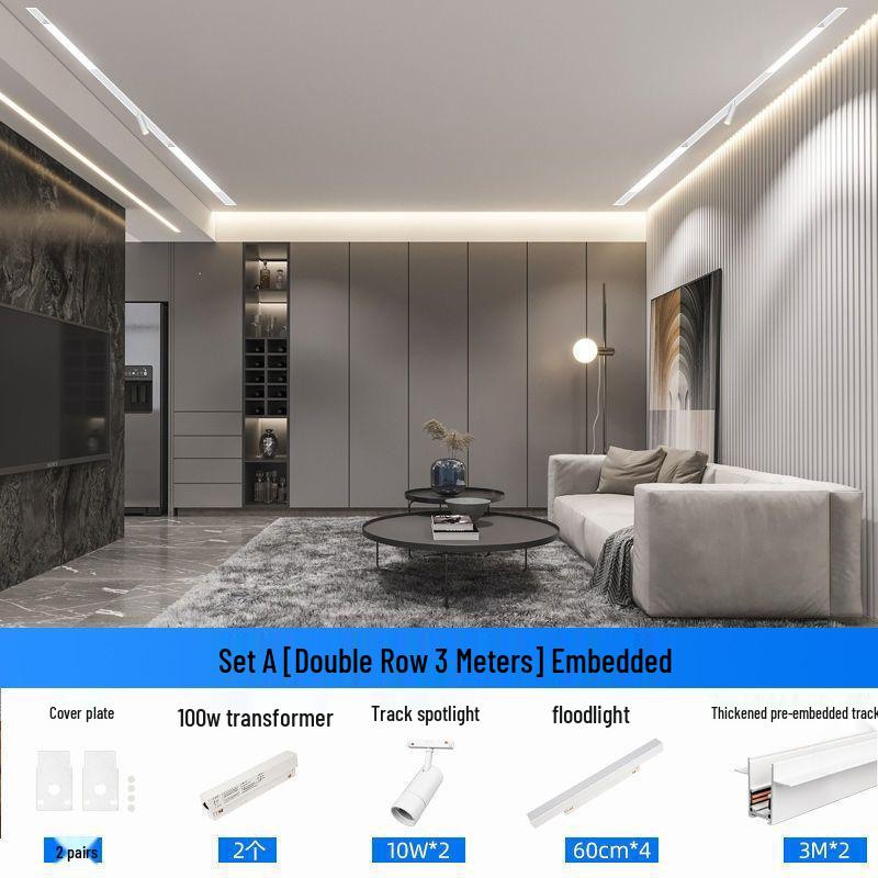 Pure White Recessed & Surface Mounted Magnetic Track Light - LED, No False Ceiling Needed
